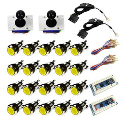 Chrome Illuminated USB Arcade Kit (for PC/PS3/MAME) All Yellow - DIY Arcade Australia