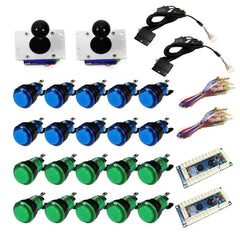 Illuminated USB Arcade Kit (for PC/PS3/MAME) Blue & Green - DIY Arcade Australia
