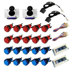 Illuminated USB Arcade Kit (for PC/PS3/MAME) Red & Blue - DIY Arcade Australia