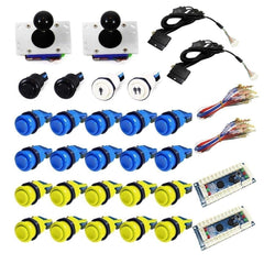 USB Arcade Kit (for PC/PS3/MAME)  Blue & Yellow - DIY Arcade Australia
