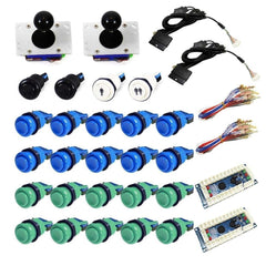 USB Arcade Kit (for PC/PS3/MAME) Blue & Green - DIY Arcade Australia