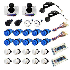 USB Arcade Kit (for PC/PS3/MAME) Blue & White - DIY Arcade Australia