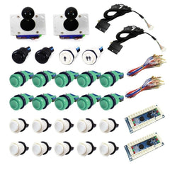 USB Arcade Kit (for PC/PS3/MAME) Green & White - DIY Arcade Australia