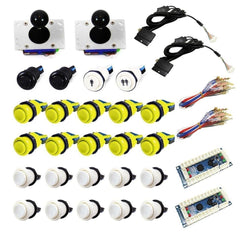 USB Arcade Kit (for PC/PS3/MAME) Yellow & White - DIY Arcade Australia